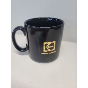 Vintage Kodak Clinical Products Black Gold Coffee Mug Made in England Ceramic